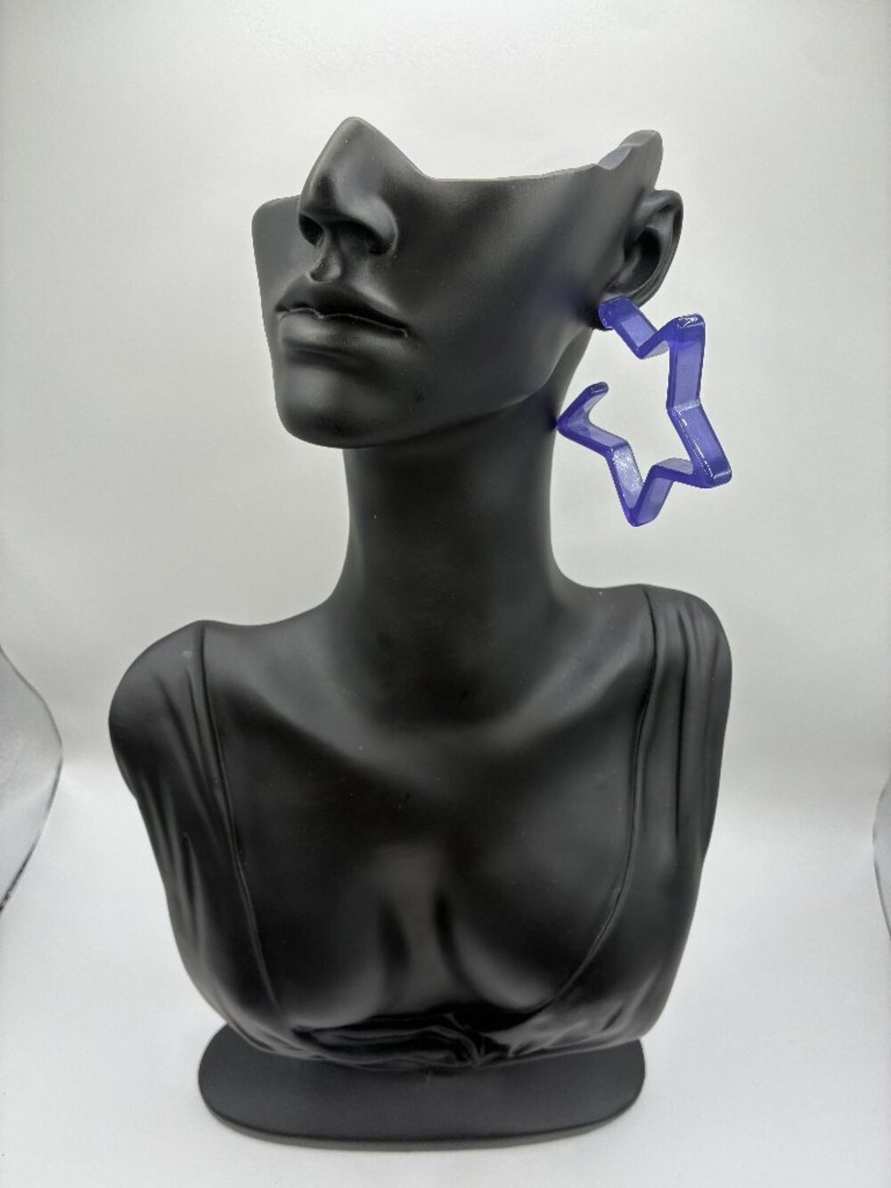2.25" Purple Star Acrylic Hoop Earrings